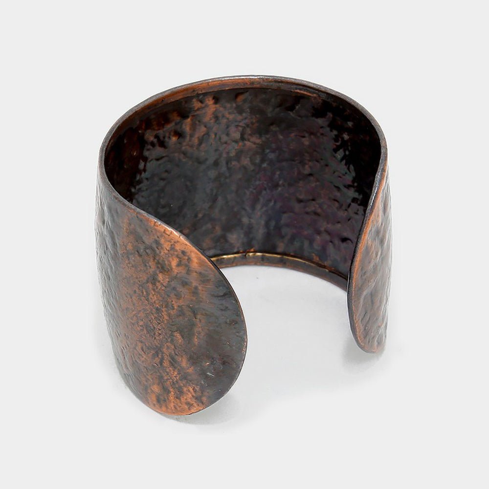California State Map Hammered Wide Metal Cuff Bracelet - Southern Serenity