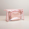 Checkered Clear Travel Cosmetic Pouch Bag Set (3-Piece) - Southern Serenity