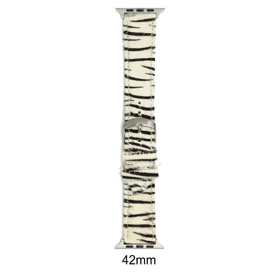 Genuine Leather Zebra Apple Watch Band - Southern Serenity