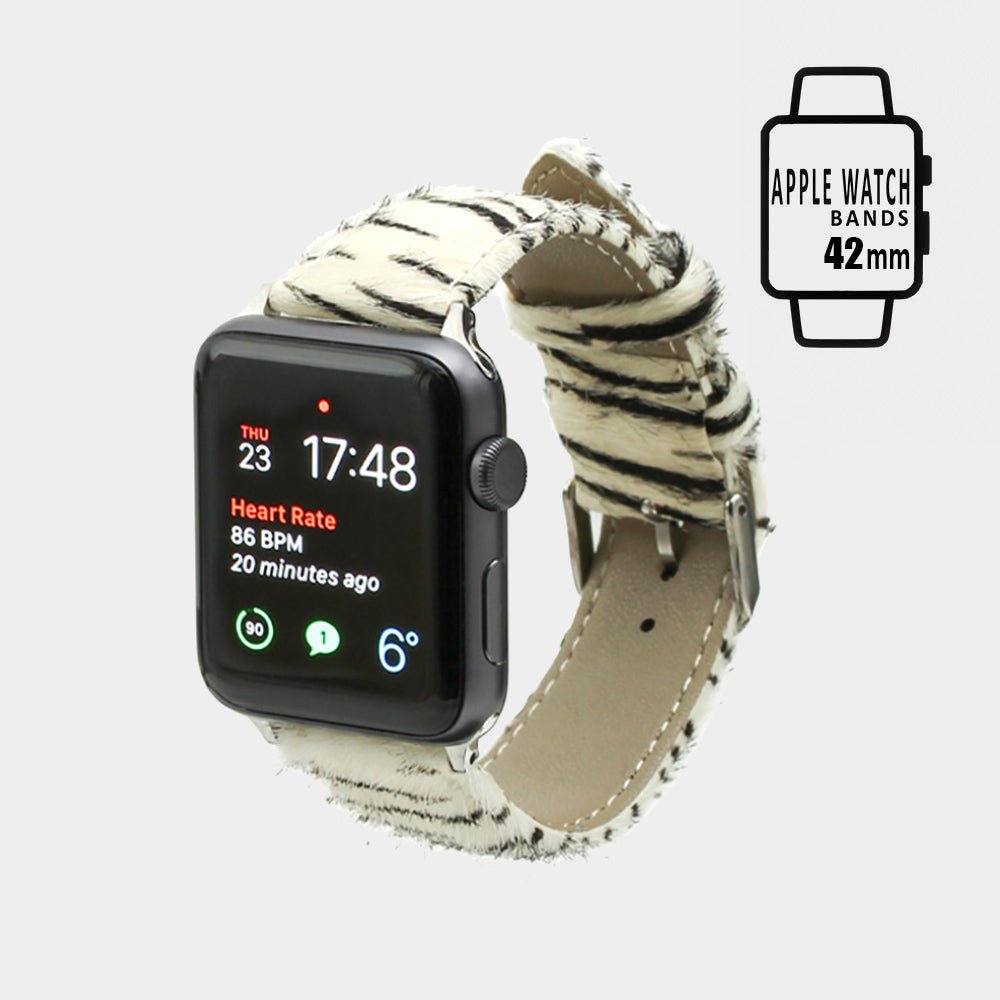 Genuine Leather Zebra Apple Watch Band - Southern Serenity
