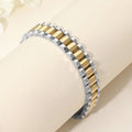 Gold Dipped Two Tone Stainless Steel President Jubilee Style Link Chain Bracelet - Southern Serenity