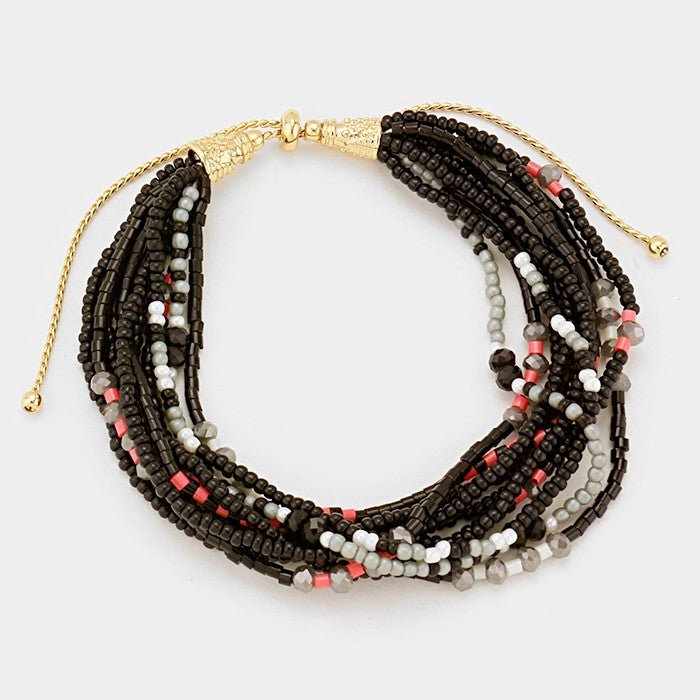 Multi-strand Boho Beaded Adjustable Pull Tie Bracelet - Southern Serenity