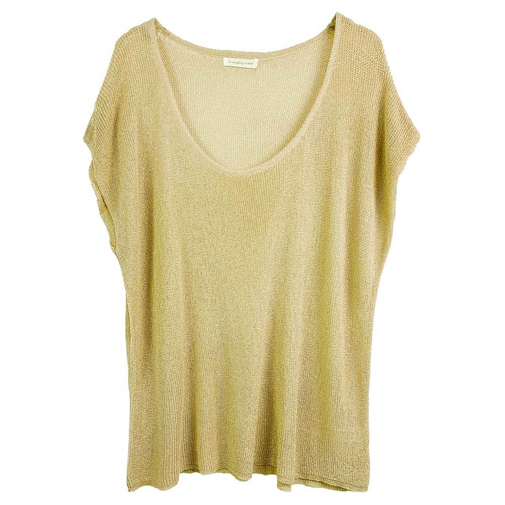 Relaxed Fit Short Sleeve Lurex Knit Top - Southern Serenity