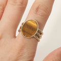 Stainless Steel Flat Oval Stone Accent Adjustable Ring - Southern Serenity