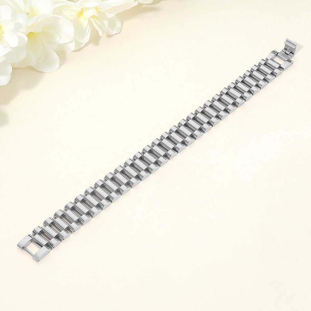 Stainless Steel President Jubilee Style Link Chain Bracelet - Southern Serenity