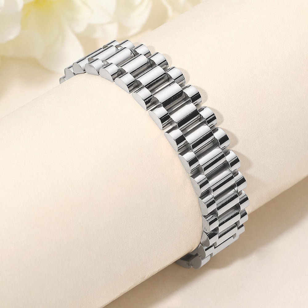 Stainless Steel President Jubilee Style Link Chain Bracelet - Southern Serenity