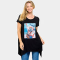 Stone Studded Sunshine Message Beach Woman Printed Half Sleeve Top - Southern Serenity