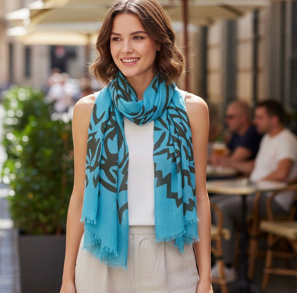 Tiger Print Cotton Scarf 28x72" – Bold Animal Fashion Wrap - Southern Serenity